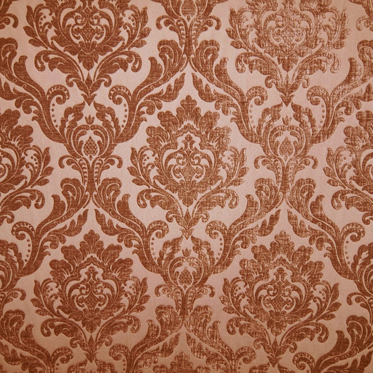 HHF Marcus Amber Damask Orange Upholstery Fabric