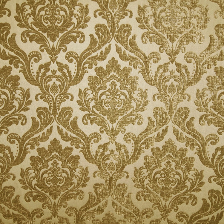 HHF Marcus Gold damask chenille upholstery fabric