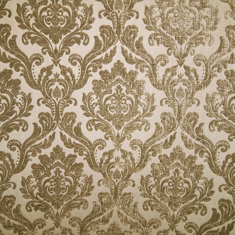 HHF Marcus Taupe damask chenille upholstery fabric