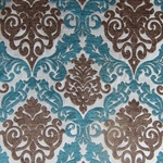 Haute House Fabric - Alexis Peacock - Chenille Damask #1988