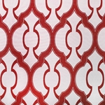 Haute House Fabric - Mila Red - Geometric Upholstery Fabric