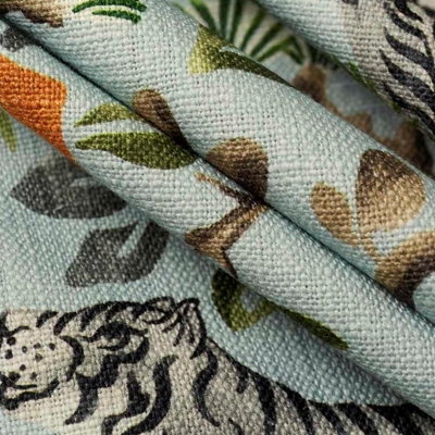 Haute House Fabric - Corbett Aqua - Linen Fabric #4876