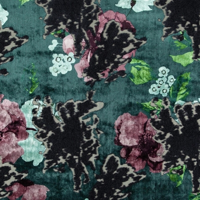 Haute House Fabric - Flora Lily Pad - Velvet #5140