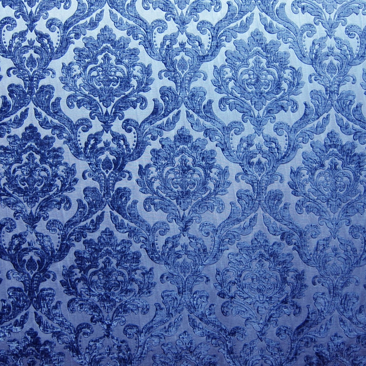 HHF Marcus Sapphire damask chenille upholstery fabric
