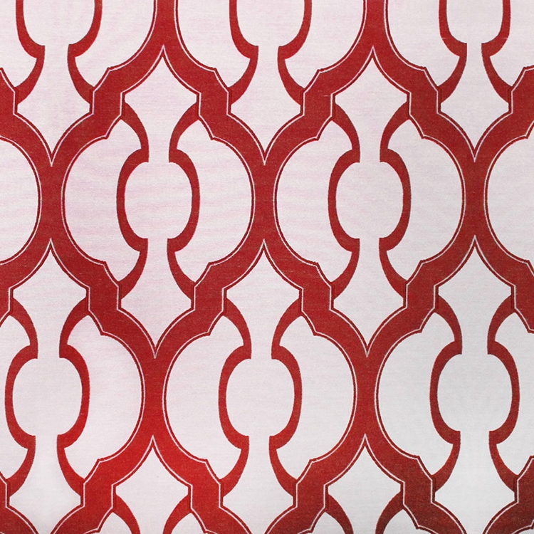 Haute House Fabric - Mila Red - Geometric Upholstery Fabric