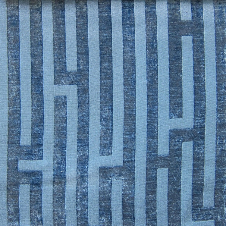 Haute House Fabric - Amazement Blue - Chenille Geometric Fabric #2888