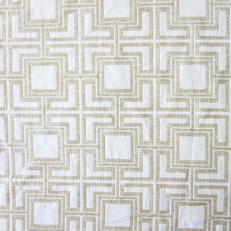 Haute House Fabric - Hollyhock Ecru - Geometric Chenille Fabric #3007