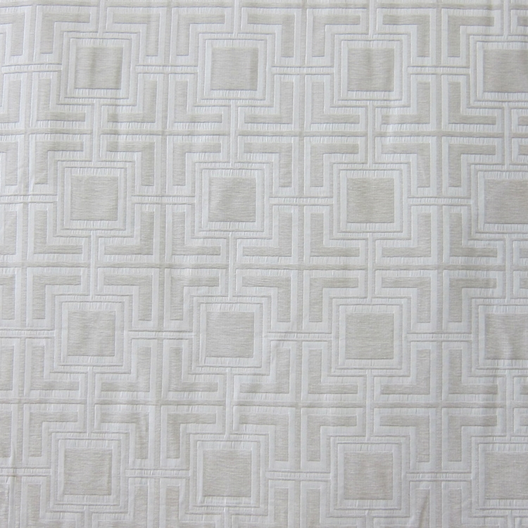 Haute House Fabric - Hollyhock White - Geometric Chenille Fabric #3014