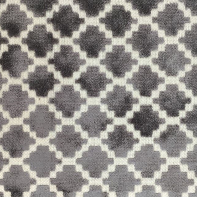Haute House Fabric - Arcade Grey - Velvet Geometric Fabric #4361