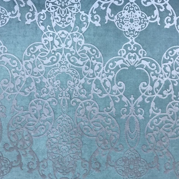 Haute House Fabric - Capilla Teal - Damask Velvet #4517