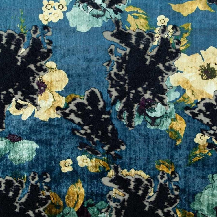 Haute House Fabric - Flora Peacock - Velvet #5142